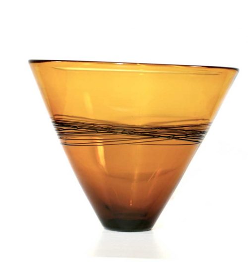Amber Web Bowl #757 by Correia Art Glass