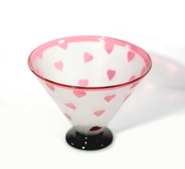 Ruby Hearts Bowl #8484 by Correia Art Glass
