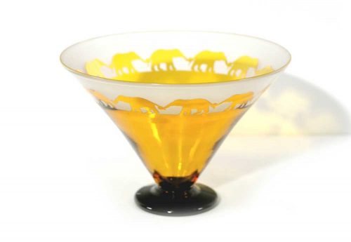 Amber Elephant Bowl Correia Art Glass #8538 by Correia Art Glass