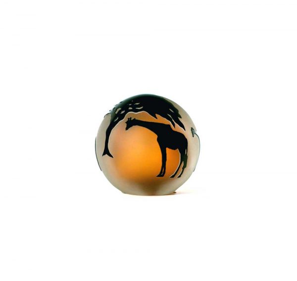 Amber and Black Giraffes Paperweight #8543 by Correia Art Glass