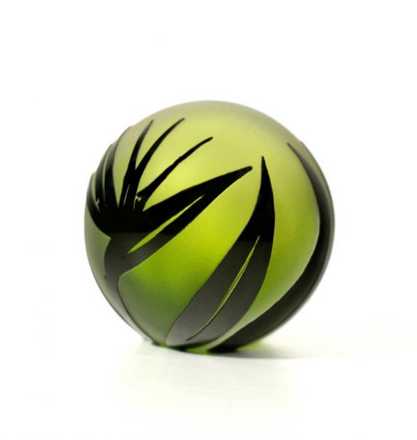 Chartreuse Bird of Paradise Paperweight #8604 by Correia Art Gl