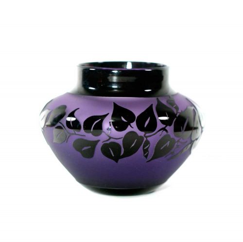 Lilac and Black Vines #8607 by Correia Art Glass