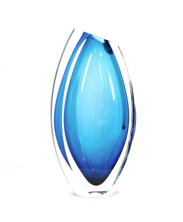 Elite Aqua Vase #9238 by Correia Art Glass