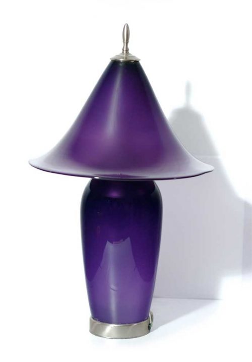 Lilac Glass Lamp #953 by Correia Art Glass