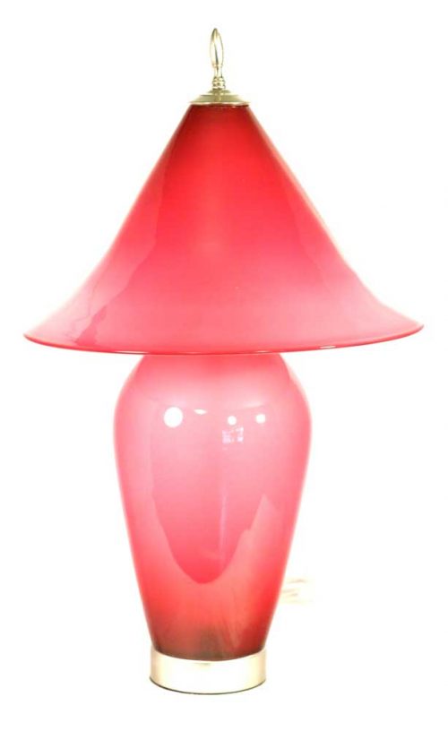 Ruby Glass Lamp #954 by Correia Art Glass