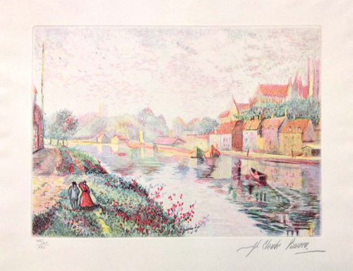 Auxerre Cathedral River Bank by H. Claude Pissarro at Art Leaders Gallery, voted “Michigan’s Best Fine Art Gallery” is located in the heart of West Bloomfield. This full service fine art gallery is the destination for all your art and custom picture framing needs. Our extensive inventory of art includes styles ranging from contemporary to traditional. The gallery represents international, national, and emerging new talent as well as local Michigan artists.
