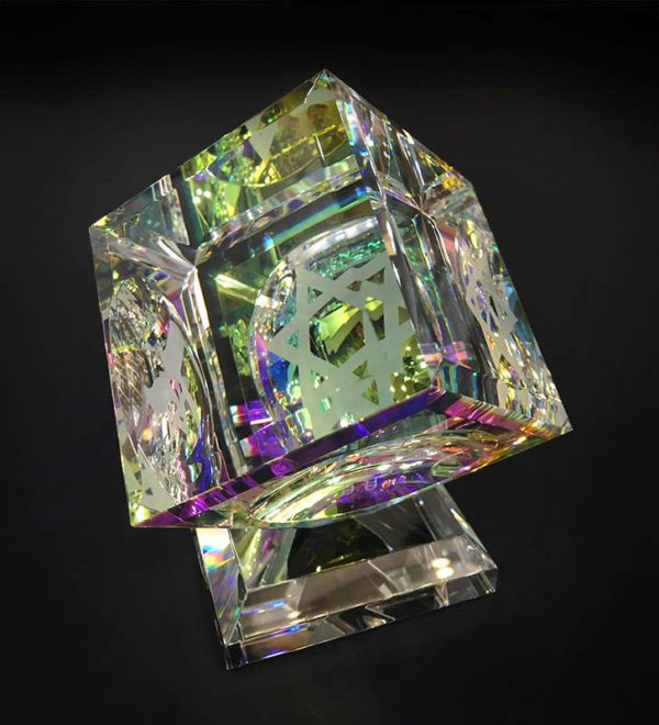 Single Crystal Cube with 3 Judaica Images by Harold Lustig at Art Leaders Gallery, voted “Michigan’s Best Fine Art Gallery” is located in the heart of West Bloomfield. This full service fine art gallery is the destination for all your art and custom picture framing needs. Our extensive inventory of art includes styles ranging from contemporary to traditional. The gallery represents international, national, and emerging new talent as well as local Michigan artists.