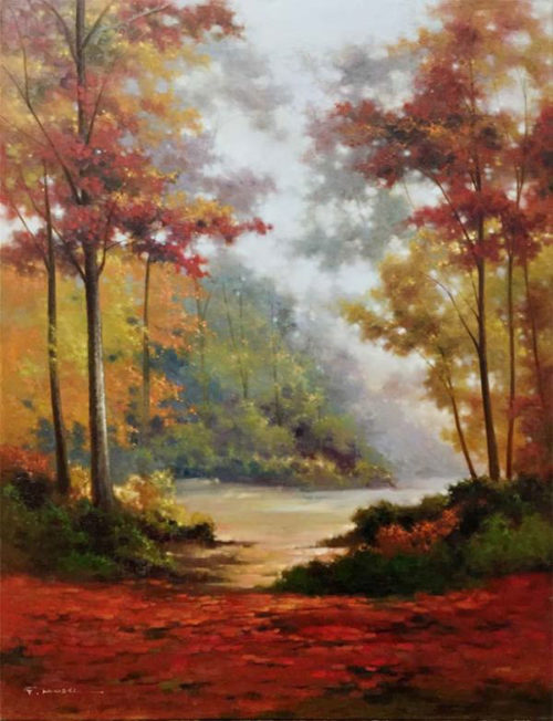 Wooded Pathway by Pan Mossi at Art Leaders Gallery, voted “Michigan’s Best Fine Art Gallery” is located in the heart of West Bloomfield. This full service fine art gallery is the destination for all your art and custom picture framing needs. Our extensive inventory of art includes styles ranging from contemporary to traditional. The gallery represents international, national, and emerging new talent as well as local Michigan artists.
