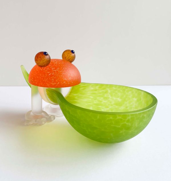 Frosch Frog Bowl Lime Green by Borowski Glass Studio. Art Leade