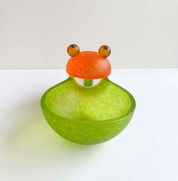 Frosch Frog Bowl Lime Green by Borowski Glass Studio. Art Leader