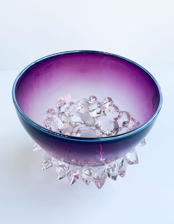 Plum Purple Thorn Bowl by Andrew Madvin at Art Leaders Gallery -