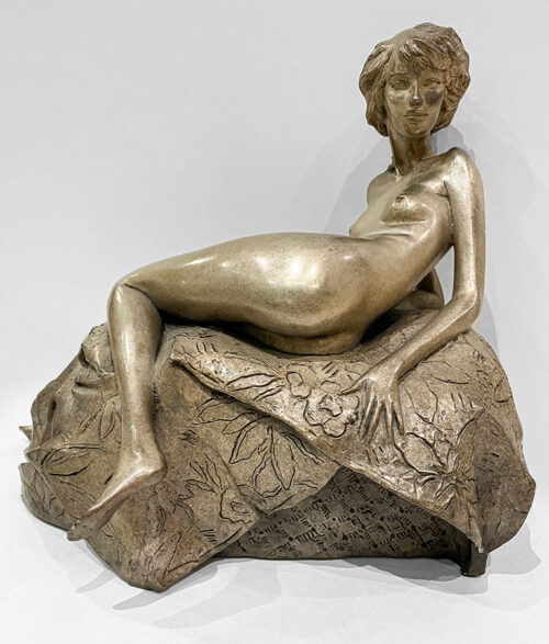Female Bronze Sculpture with Silver Patina