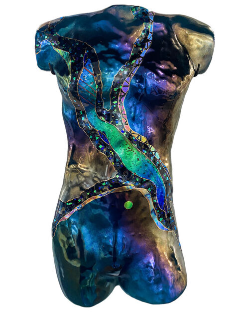 Glass Torso with Dichroic Glass