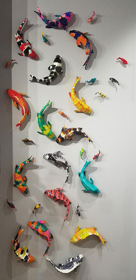 Colorful Wall Koi Fish by Ancizar Marin at Art Leaders Gallery, voted “Michigan’s Best Fine Art Gallery” is located in the heart of West Bloomfield. This full service fine art gallery is the destination for all your art and custom picture framing needs. Our extensive inventory of art includes styles ranging from contemporary to traditional. The gallery represents international, national, and emerging new talent as well as local Michigan artists.