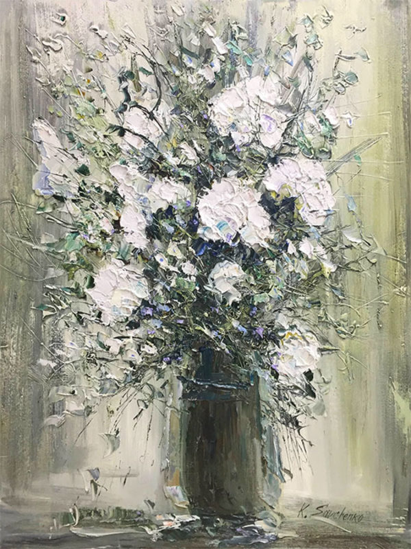 "White Floral Bouquet II” by Konstantin Savchenko at Art Leaders Gallery, voted “Michigan’s Best Fine Art Gallery” is located in the heart of West Bloomfield. This full service fine art gallery is the destination for all your art and custom picture framing needs. Our extensive inventory of art includes styles ranging from contemporary to traditional. The gallery represents international, national, and emerging new talent as well as local Michigan artists.