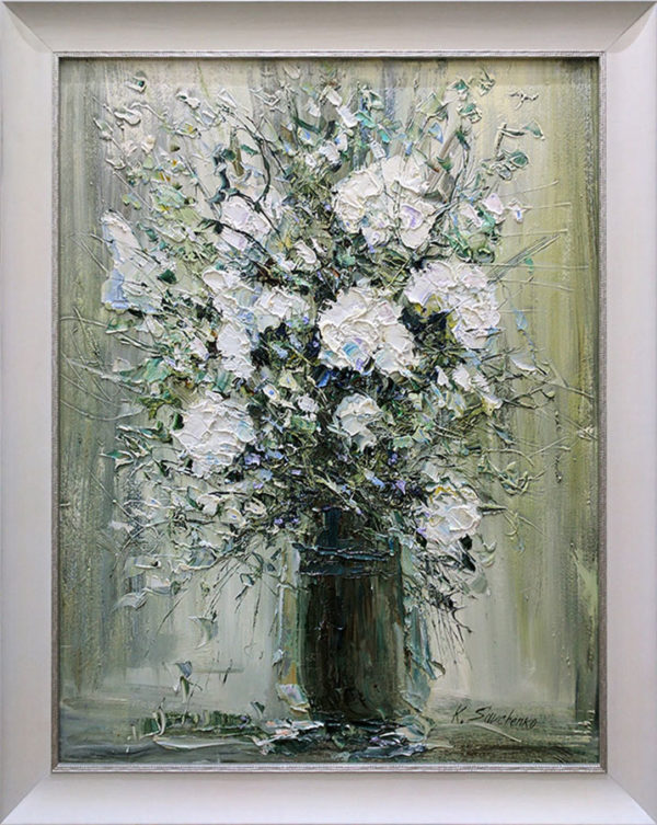 "White Floral Bouquet II” by Konstantin Savchenko at Art Leaders Gallery, voted “Michigan’s Best Fine Art Gallery” is located in the heart of West Bloomfield. This full service fine art gallery is the destination for all your art and custom picture framing needs. Our extensive inventory of art includes styles ranging from contemporary to traditional. The gallery represents international, national, and emerging new talent as well as local Michigan artists.