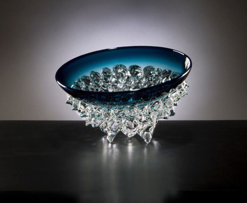 Steel Blue Tilted Thorn Bowl by Andrew Madvin at Art Leaders Gallery - Michigan's Finest Art Gallery