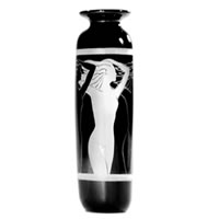 Black and White Nude Vase 8480 Correia Glass