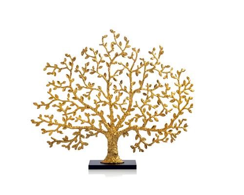 Tree of Life Decorative Fireplace Screen in Antique Goldtone