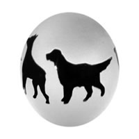 Black and White Dogs Paperweight 8216 Correia Glass