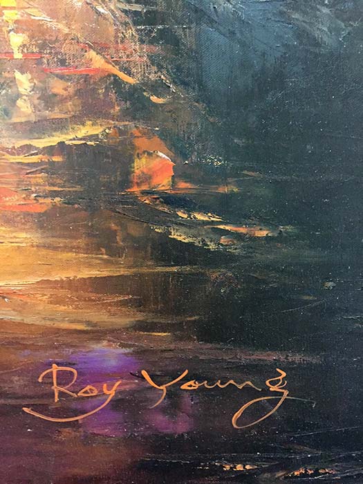 Misty Sunset by Roy Young, Signature