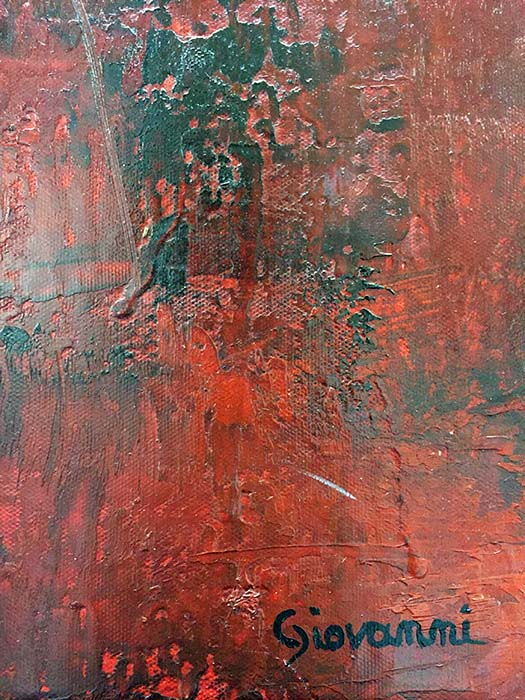 Red Tranquility I by Giovanni, Signature