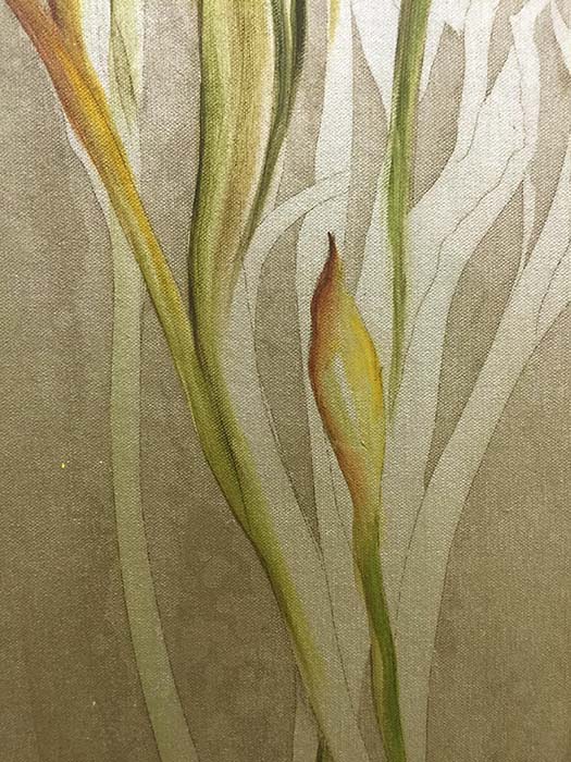 Three Irises by Mary Dulon, Detail