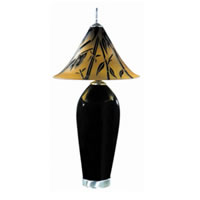 Amber and Black Bamboo Glass Lamp 979 Correia Glass