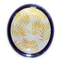 Amber Palm Leaves Bowl 8540 Correia Glass