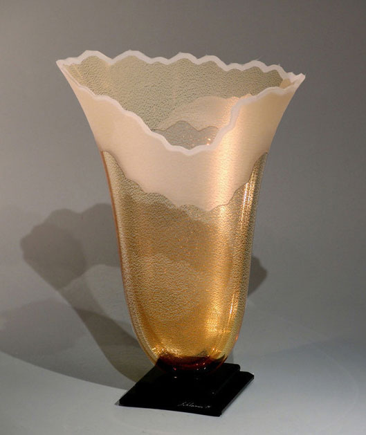 Scapes Gold Oval Vase by Stephen Schlanser at Art Leaders Gallery - Michigan's Finest Art Gallery