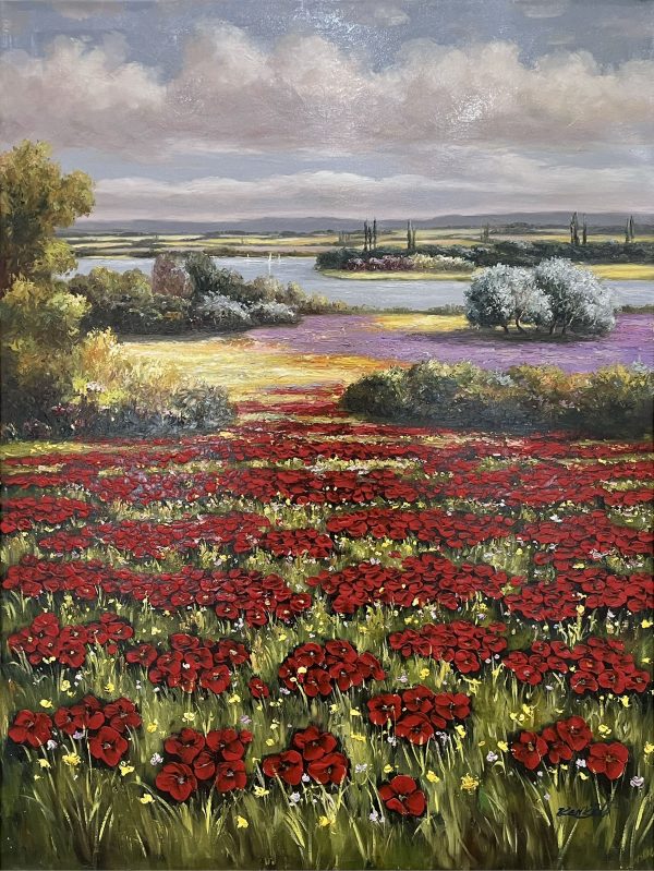 Contemporary floral oil painting