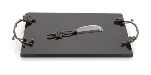 Black Orchid Cheese Board with Knife, Item #110726
