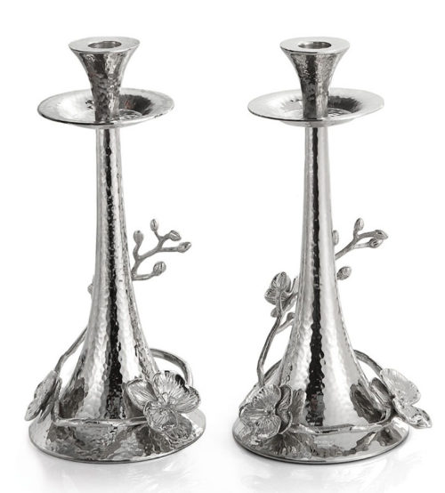 White Orchid Candleholders (Set of 2), Item #111808