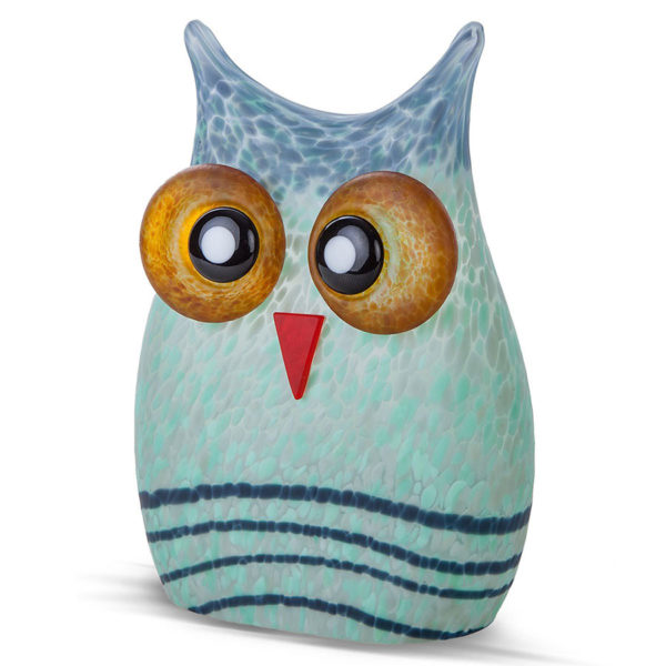 Blue and Teal Glass Owl