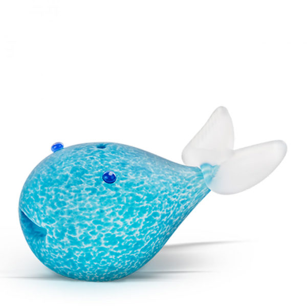 Blue Glass Fish Paperweight