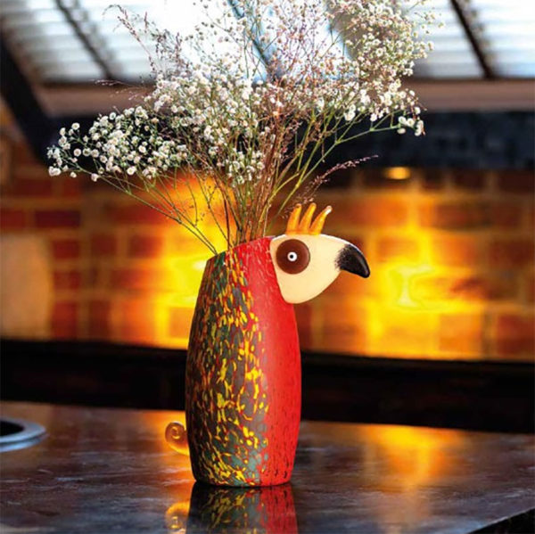 Glass Bird Vase