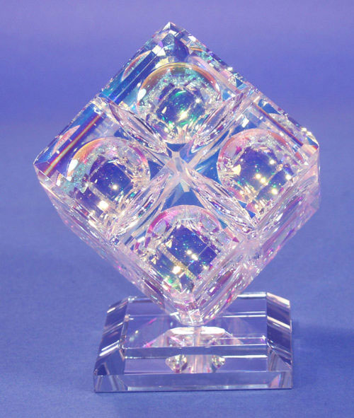 Large Glass Crystal Cube