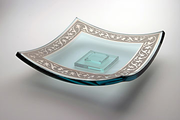 Le Jardin Square Platter by Stephen Schlanser at Art Leaders Gallery - Michigan's Finest Art Gallery