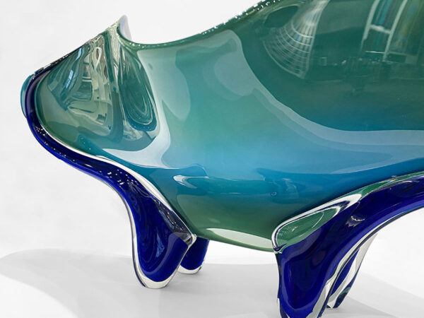 Organic, Blue, Floral Glass Sculpture