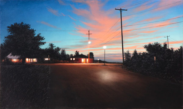 Independence Day by Alexander Volkov; small town street at dusk