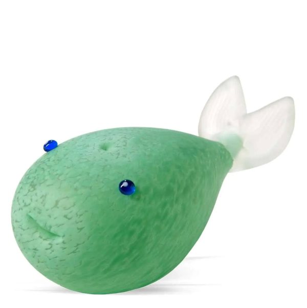 Mint Simon Whale by Borowski Art Glass at Art Leaders Gallery. Small glass whale sculpture.