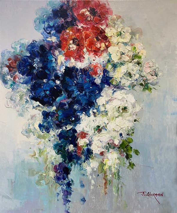 Abstract Floral Oil Painting