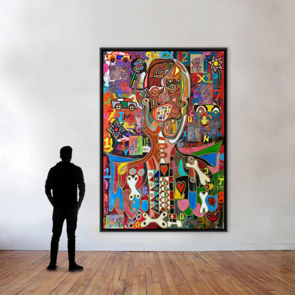 Machines of Loving Grace by Rodney Denne (RED) from Exposed series. Mixed Media painting on canvas