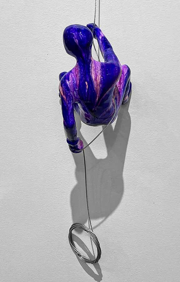 Purple Tie Dye Wall Climber Sculpture