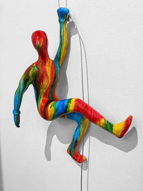 Rainbow Tie Dye Wall Climber Sculpture