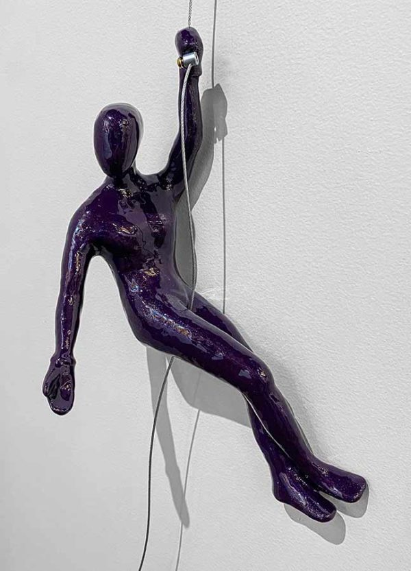 Purple Wall Climber Sculpture