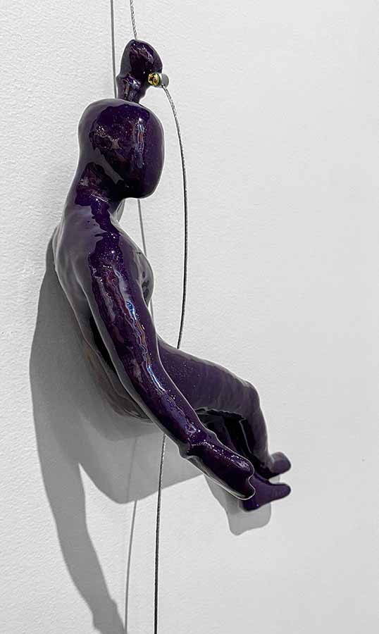 Purple Wall Climber Sculpture