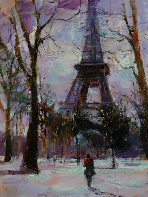 Winter Paris Scene Painting