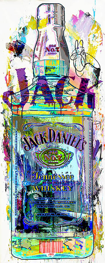 Contemporary Painting of Jack Daniels Bottle