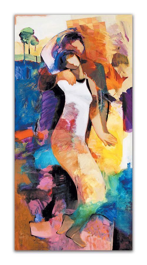 Adoration by Hessam Abrishami. Artwork featuring vibrant colors and contemporary figure paintings. Abstract paintings that energize spaces.